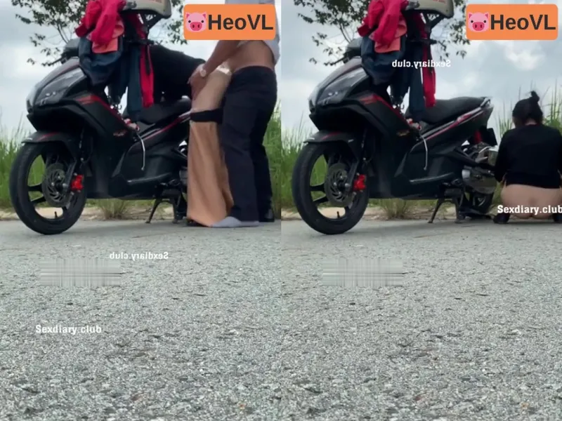 Bà xã ông chồng chơi nhau giữa đường nơi vắng vẻ